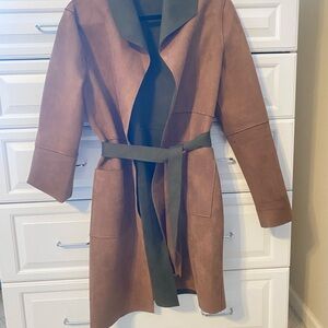 Brown and olive green Women's Coat